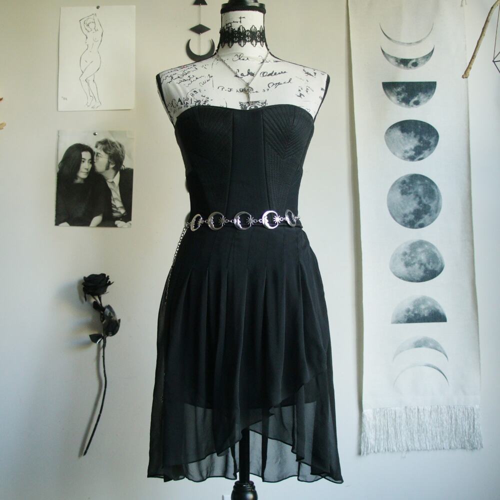 Y2K FLOWY FAIRY STRAPLESS MINI DRESS